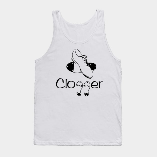 Clogger Shoes BLk Tank Top by DWHT71